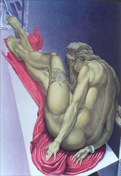 Woman with Red Blanket Figurative Painting, Figurative Painter, Draughtsman in Wingdale, NY
